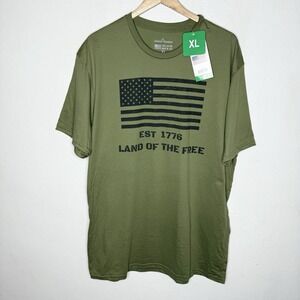 New General Standard Green Land If The Free‎ 1776 American Flag T-Shirt Mens XL
